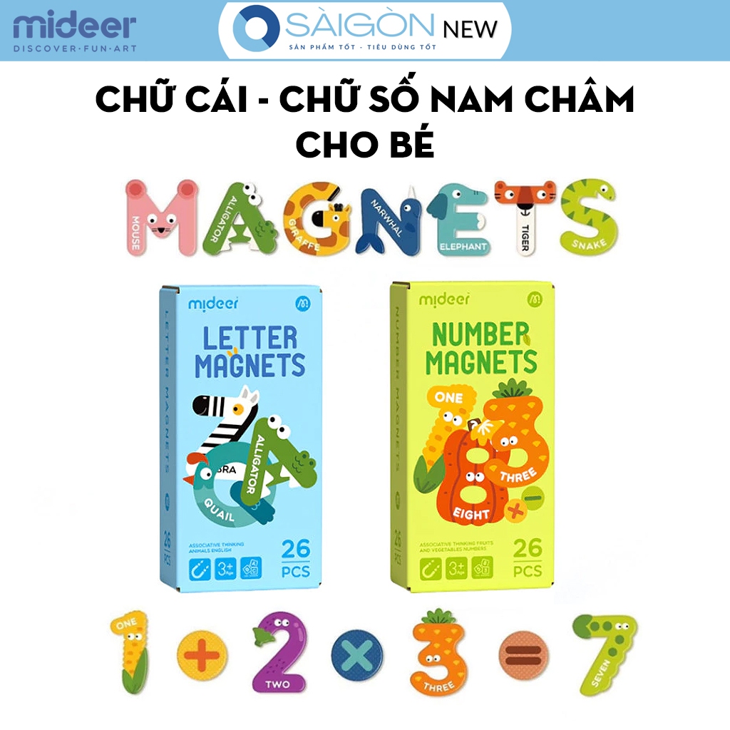 Chữ Cái Nam Châm Cho Bé Mideer Letter Magnets_Number Magnets - Chữ Số Nam Châm Cho Bé Mideer ,Giúp B