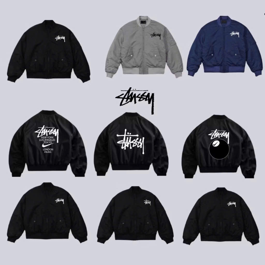 Áo bomber stussy đủ mẫu 3 lớp Trần Trám Nam Nữ HT HUTI STORE ,Áo khoác bomber Fomr Chuẩn dày dặn, ta