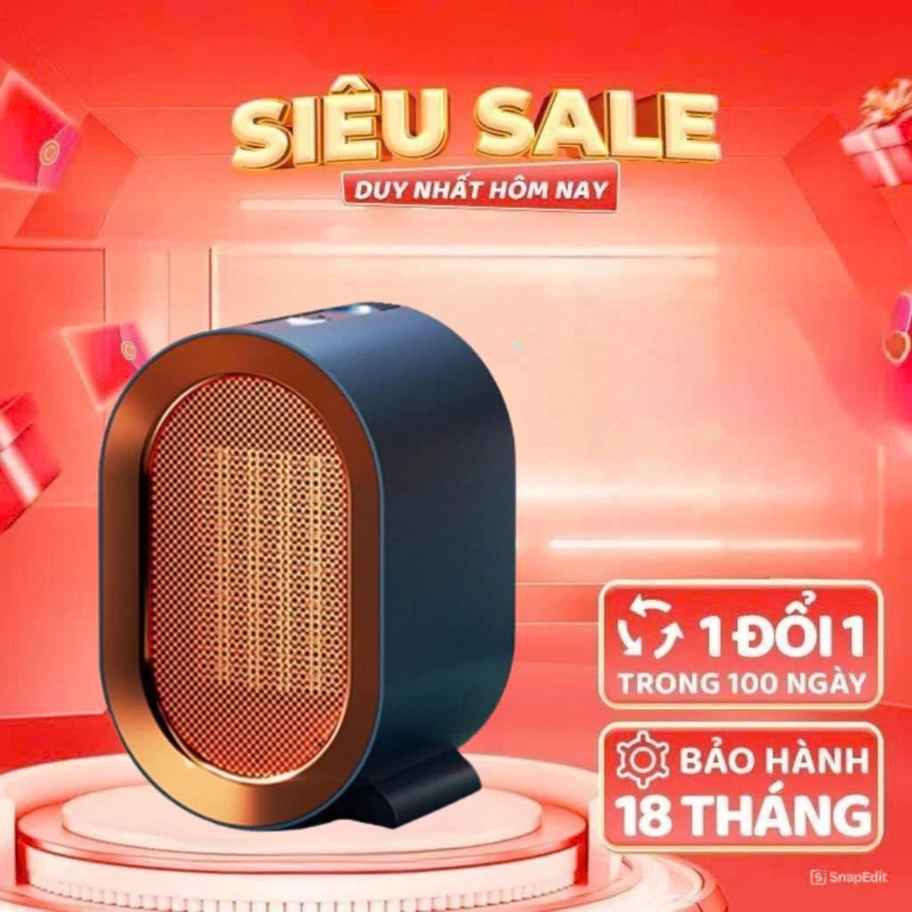 Máy Sưởi Mini, Quạt Sưởi Để Bàn 1200W, Tiết Kiệm Điện, Làm Ấm Nhanh, 2 Chế Độ Nhiệt, An Toàn Chống Cháy Nổ,CENLICA
