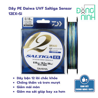 Dây PE UVF Saltiga Sensor 12EX+Si, dây câu cá, cước câu cá, dây cần lure