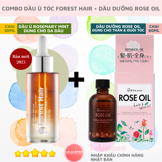 [SĂN SALE] Combo Dầu dưỡng Rose Oil Botanical Nhật Bản và Dầu ủ Forest Hair Rosemary Oil siêu phục hồi và kích mọc tóc