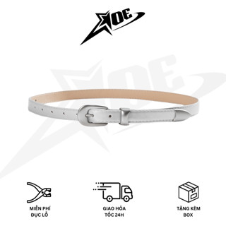 (Có sẵn) AOE STUDIO - Thắt lưng nam nữ da PU  bản nhỏ dây nịt cao cấp 1 sọc khóa đầu tròn đơn giản dễ phối hằng ngày Y2K