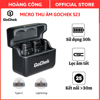  Micro thu âm không dây GoChek kèm Dock sạc lọc tạp âm khi live quay video  ghi âm cho điện thoại máy tính GC-C D S23 