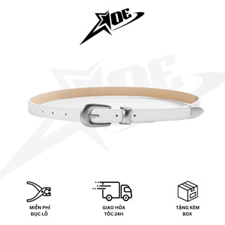 (Có sẵn) AOE STUDIO - Thắt lưng nam nữ da PU  bản nhỏ dây nịt cao cấp 1 sọc khóa đầu tròn đơn giản dễ phối hằng ngày Y2K