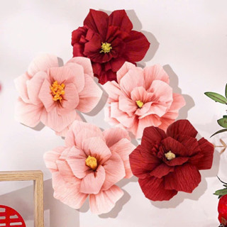  🌸Set 3 Hoa Giấy Phát Tài Làm Thủ Công trang trí tường  nền chụp ảnh tiệc cưới sự kiện lễ tết.Hoa giấy nhún hoa giấy 🌸 