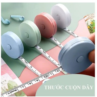 Thước cuộn mini thước dây dạng cuộn rút có thể thu gọn tự động bằng nút bấm 150cm nhỏ gọn nhiều màu sắc