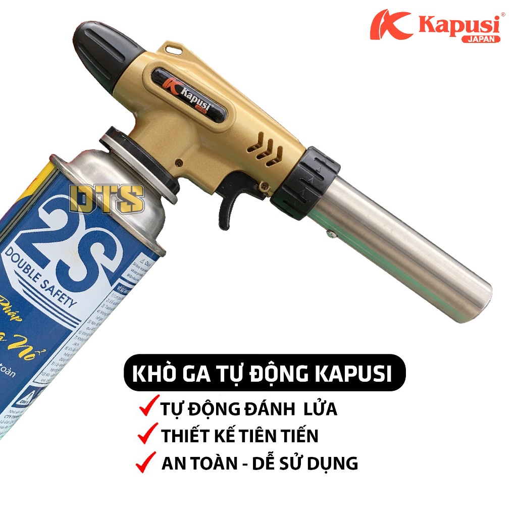 Đèn khò ga tự động đánh lửa Kapusi JAPAN, khò lửa bình gas cao cấp, núm điều chỉnh nhiệt, đầu khò gas đa năng, an toàn
