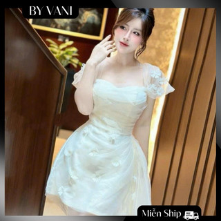 Váy tafta pha tơ nhún eo lệch tà đi tiệc sang chảnh M102 _BY VANI