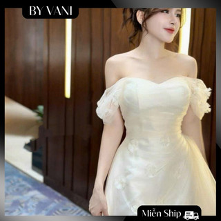 Váy tafta pha tơ nhún eo lệch tà đi tiệc sang chảnh M102 _BY VANI