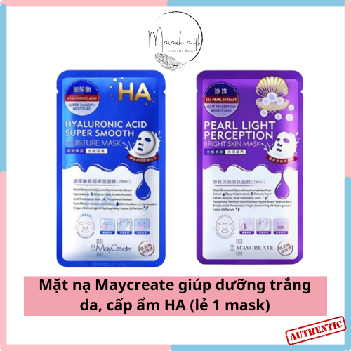 Mặt nạ Maycreate giúp dưỡng trắng da, cấp ẩm HA (lẻ 1 mask)