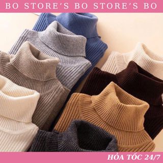 Áo len cổ lọ, áo len cao cổ gân tăm mềm mịn dày dặn ấm áp dáng ôm bo sát thu đông