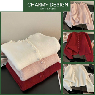 Áo Len Nữ Mintie Co Giãn Thoải Mái Giữ Ấm Tốt. Áo Len Nữ vải Len Lông Thỏ Cúc Ngọc Cổ Bèo Thời Trang Charmy Design