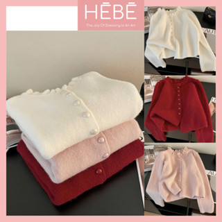 Áo len dài tay nữ Mintie chất len lông thỏ co giãn thoải mái giữ ấm tốt, áo len nữ cổ bèo cúc ngọc thời trang HEBE