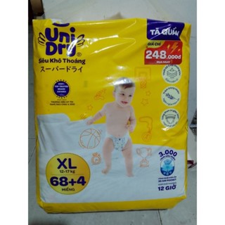 (Tặng thêm 4 miếng) Tã quần unidry L68/ Xl 68 +4 miếng siêu khô thoáng
