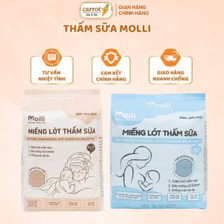 Miếng Lót Thấm Sữa Siêu Mỏng Molli 50PCS/100PCS, Chống Tràn Tối Đa Cho Mẹ