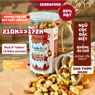  Ngũ cốc không óc chó không yến mạch ZENDAFOOD granola ăn kiêng có hoa quả sấy hộp 500gr 