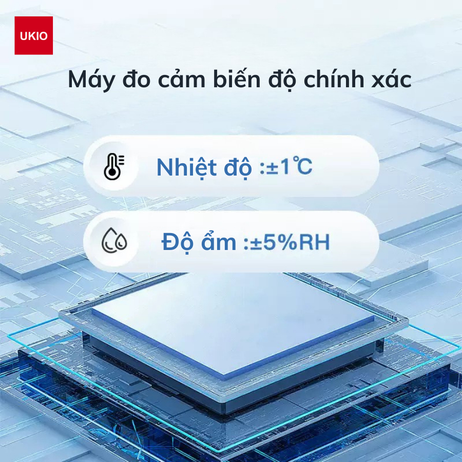 Nhiệt kế đo nhiệt độ, độ ẩm phòng UKIO đèn nền cảm biến thông minh, báo thức, đo trạng thái cho bé | BigBuy360 - bigbuy360.vn