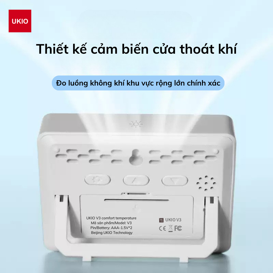 Nhiệt kế đo nhiệt độ, độ ẩm phòng UKIO đèn nền cảm biến thông minh, báo thức, đo trạng thái cho bé | BigBuy360 - bigbuy360.vn
