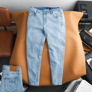 Quần Jean Dài Nam LV Xanh Sáng, Form Slim-fit, chất vải co giãn nhẹ, ống 15-18cm, Hàng VNXK - JV44