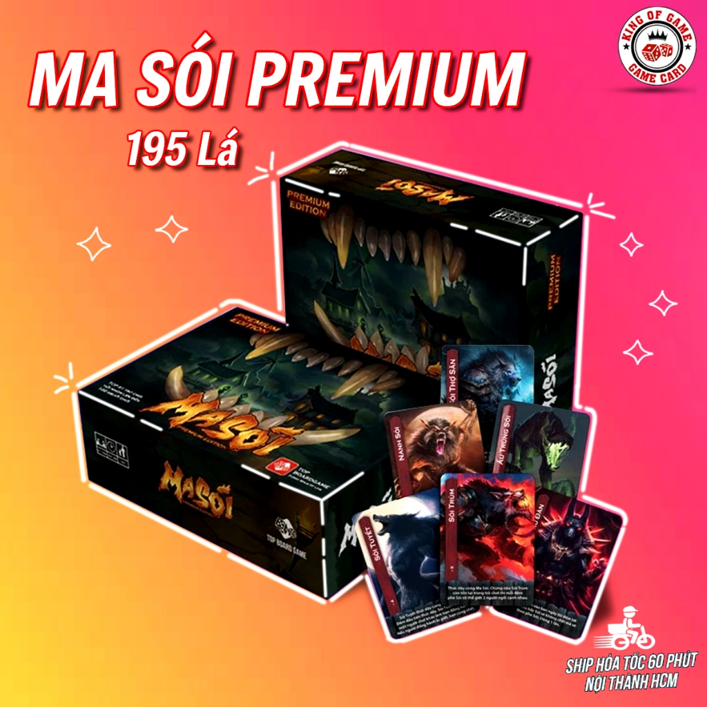   CAO CẤP  Ma Sói Premium Edition 195 lá cơ bản và mở rộng Việt hoá nhiều phụ kiện chơi kèm thú v 