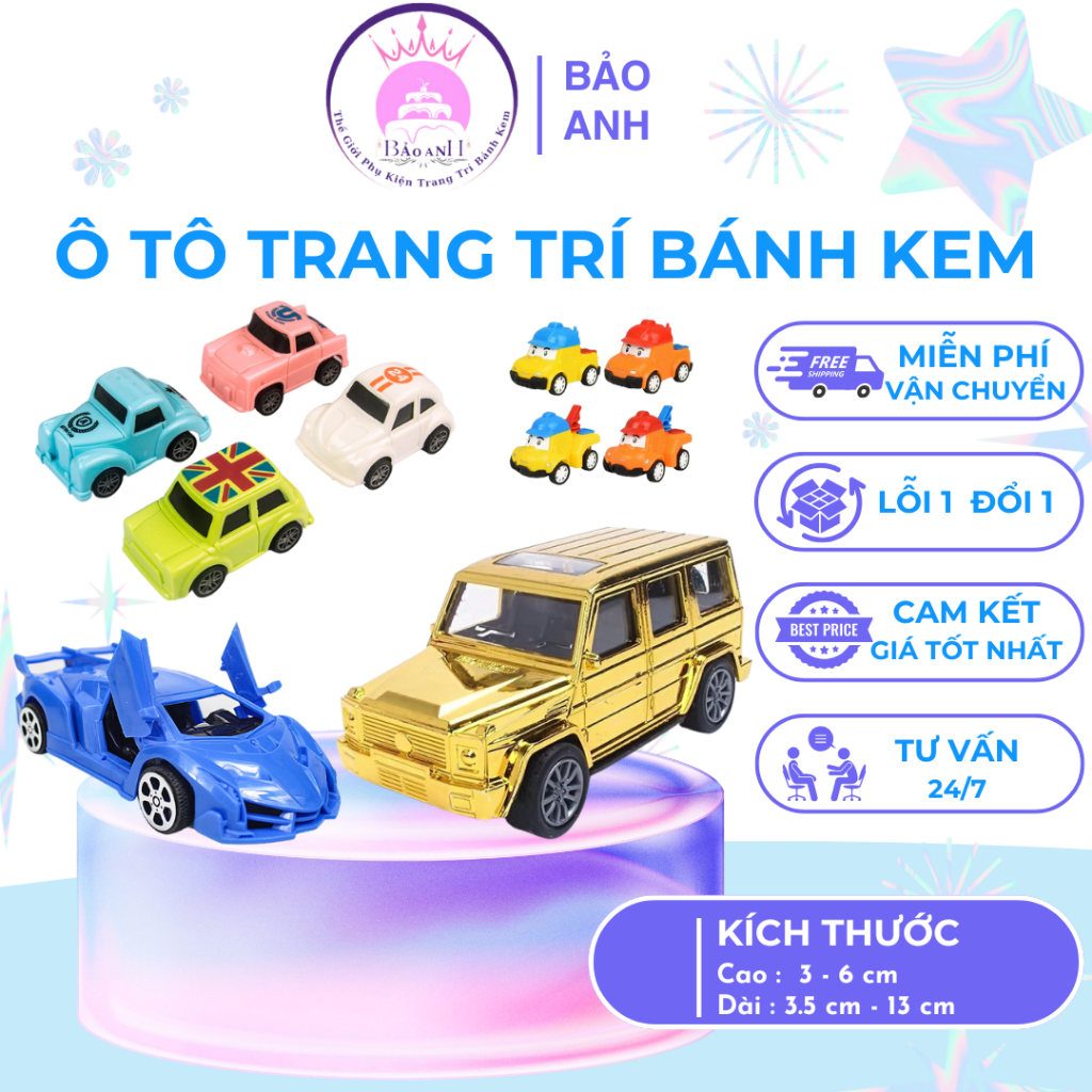 Xe ô tô trang trí bánh kem