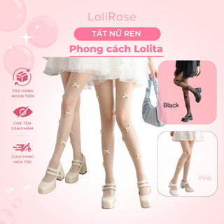 Quần tất lưới ren đính nơ cao cấp cosplay sexy lolita quần vớ da nữ che khuyết điểm sẹo thâm siêu dai tàng hình