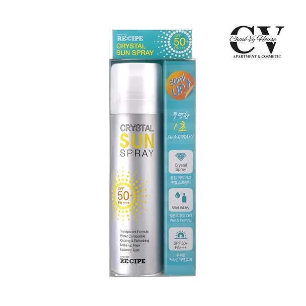 Xịt Chống Nắng ReCipe Crystal Sun Spray 50ml Up