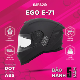 Mũ Bảo Hiểm Fullface EGO E-71 Một Kính Đuôi Gió Form Đẹp Chuẩn DOT Thoáng Khí BST 2025 [Chính Hãng]
