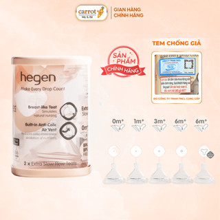  Núm Ti Hegen Chính Hãng Số 0 1 2 3 Y Cut Núm Ti Thay Thế Bình Sữa Hegen - Mẹ Và Bé Carrot 