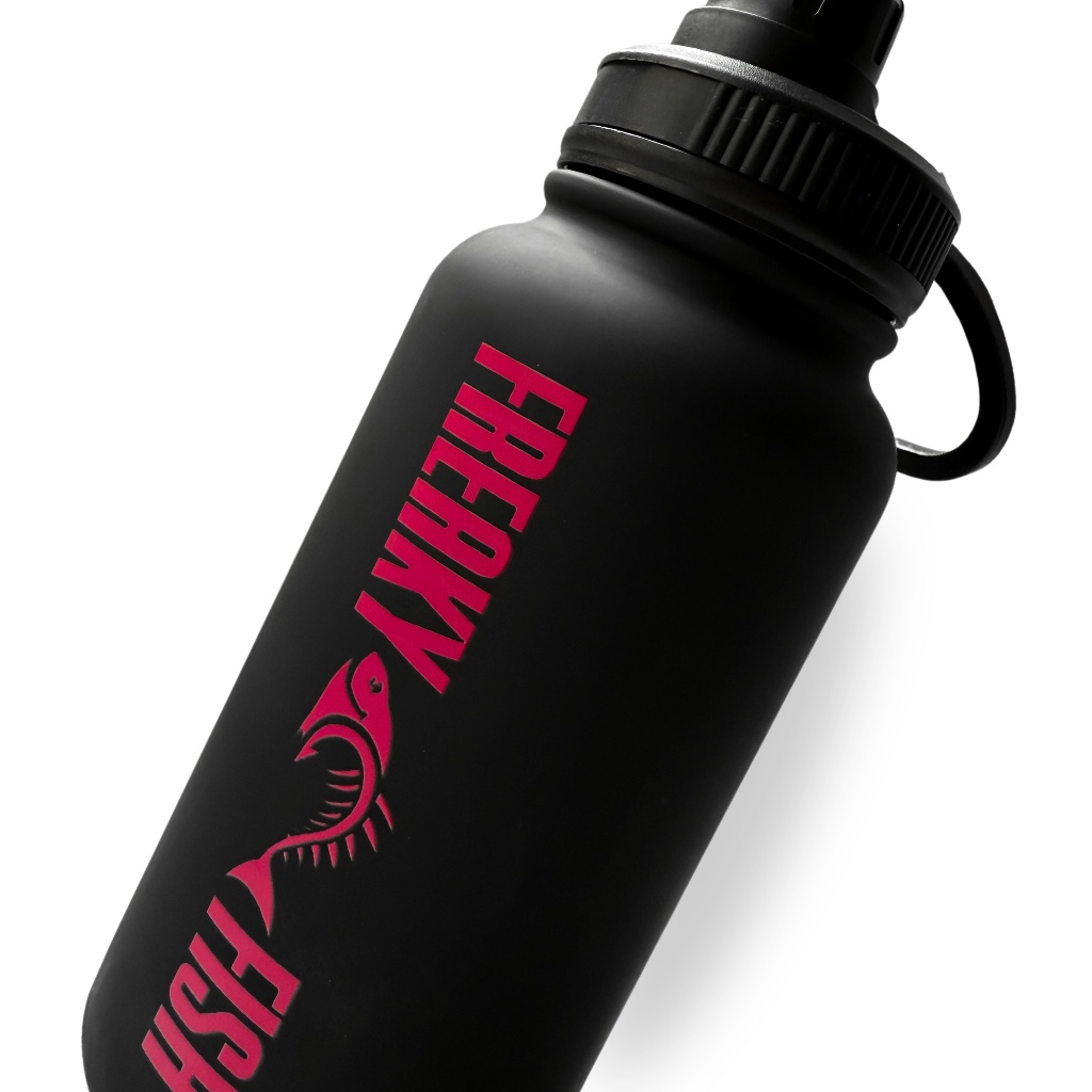 WATER BOTTLE / BÌNH NƯỚC ĐEN HỒNG - Freaky Fish Water bottle