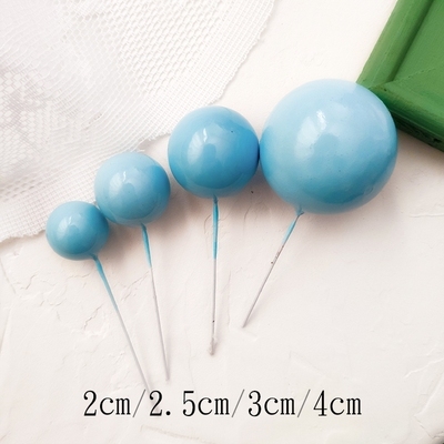 Set que cắm bóng xanh 4 quả 4 size_Phụ kiện bánh sinh nhật