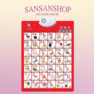  Bảng chữ cái và số tiếng việt điện tử treo tường cho bé bảng học có giọng nói giúp bé phát triển 
