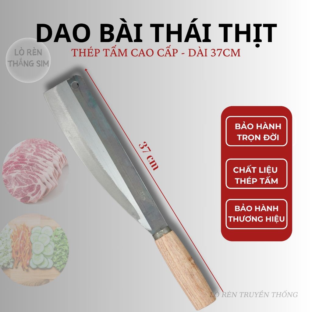 Dao bài thái thịt siêu sắc chiều dài 37cm