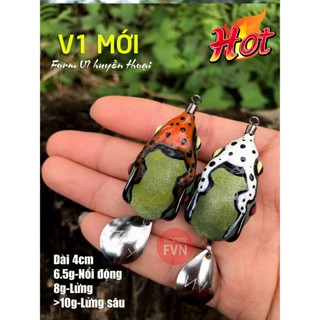  Nhái hơi Frogtoon V1 MỚI dài 4 cm lưỡi Bkk đen handmade 