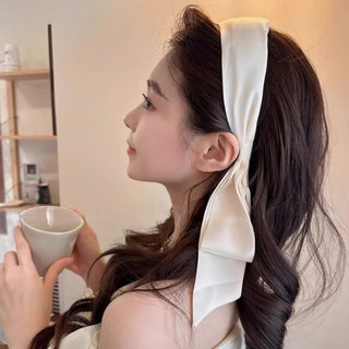 Băng Đô Vải Lụa Trắng Có Dây Dài Nữ Tính
