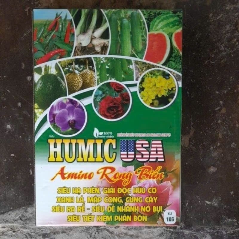 Phân bón Humic USA Amino Rong biển (1kg) siêu ra rễ, vọt đọt