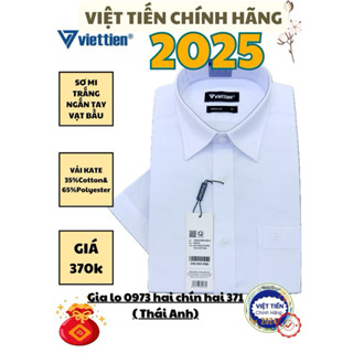 ÁO SƠ MI TRẮNG VẠT BẦU Dài tay và Ngắn tay, form Regular, VẢI KATE SIÊU 100%SPUNPOLYESTER, Shop VIỆT TIẾN CHÍNH HÃNG