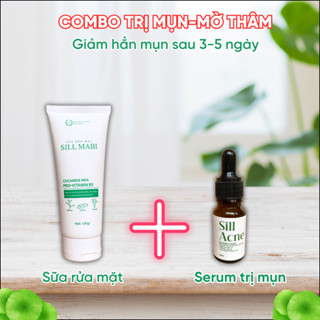Combo Giảm mụn,mờ thâm,liền sẹo gồm: Serum mụn + sữa rửa mặt,an toàn,lành tính,hiệu quả nhanh chóng sau 3-5 ngày