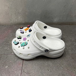   Chính hãng  Giày Sandal Clog Nữ Crocs Platform Classic Trắng - 208186-100 