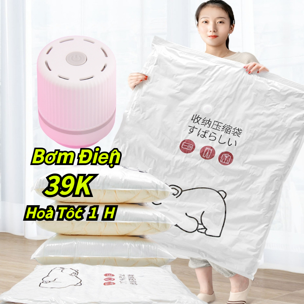 Túi hút chân không quần áo CÔNG NGHỆ NHẬT BẢN đựng, bọc, bảo quản chăn ga gối túi chống ẩm và dùng lại bình thường