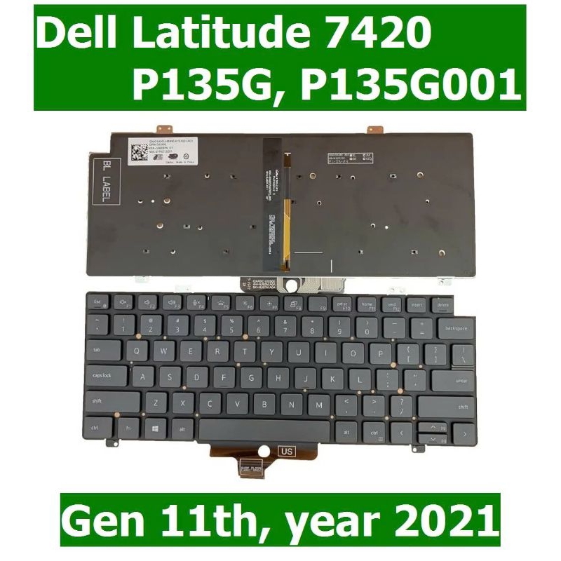 Bàn phím laptop Dell Latitude 7420 Gen 11th year 2021  Dell P135G001  0HJ0JN  PK1330S1B00  Keyboard 