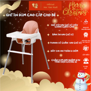 Ghế ăn dặm chân cao, bàn ăn cho bé kèm mặt bàn, 3 dây đai an toàn sử dụng cho bé từ 6 thángđến3 tuổi