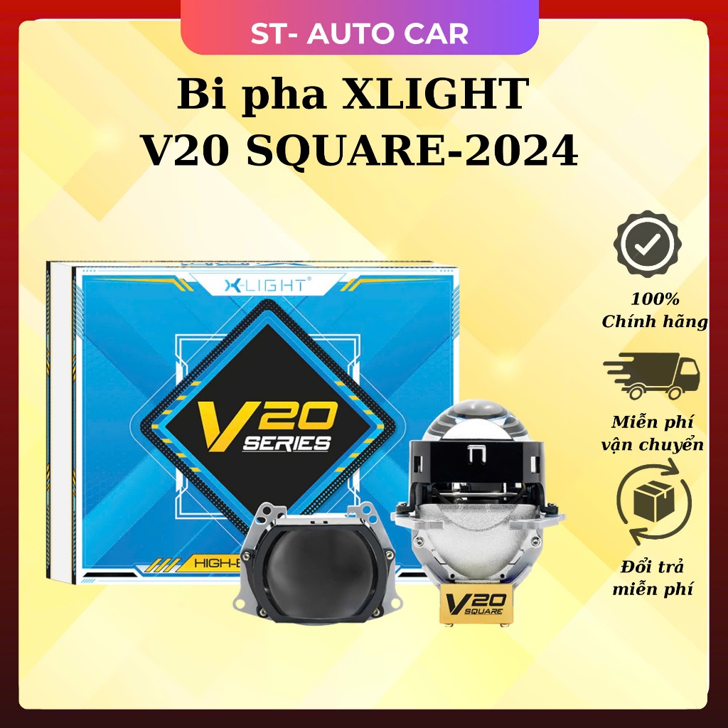 Bi led Xlight V20 SQUARE 2024 được thiết kế dành cho các dòng xe đèn hẹp
