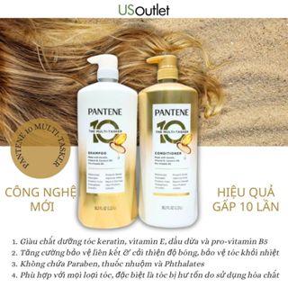 [Hàng Mỹ Mẫu mới] Dầu Gội Xả Pantene Dưỡng Ẩm và Phục Hồi Hư Tổn 10 Multi-Tasker chai 1.13L