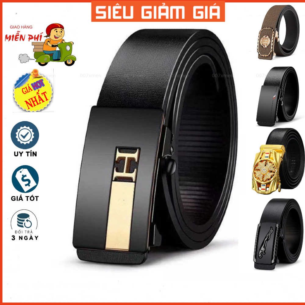 Thắt lưng nam⚡️Giá Cực Sốc⚡️da cao cấp khóa kim loại tự động không gỉ - Cam kết 1 đổi 1 bảo hành 12 tháng