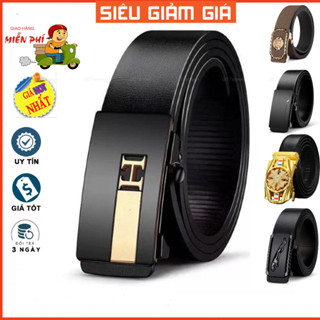 Thắt lưng nam⚡️Giá Cực Sốc⚡️da cao cấp khóa kim loại tự động không gỉ - Cam kết 1 đổi 1 bảo hành 12 tháng