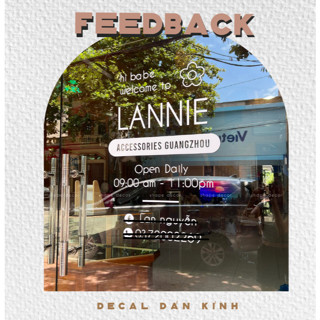 Decal dán kính làm theo yêu cầu chữ dán kính giờ đóng mở