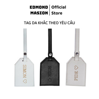 Tag thẻ da EDMOND SIMON MASION khắc tên khắc theo yêu cầu icon gắn balo túi xách phụ kiện trang trí