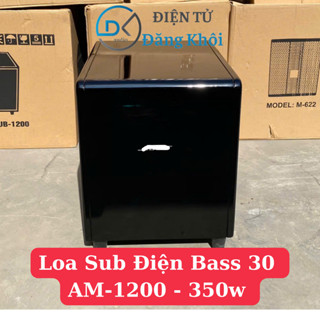 Loa Sub Hầm Bass 30 AM-1200 Cao Cấp 350w, Tặng Dây AV 1 Ra 2, AV 2 Ra 2, Loa Siêu Trầm Bass 30 Karaoke Gia Đình