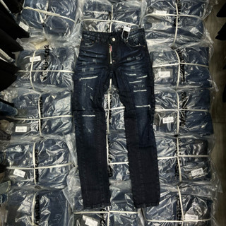 7802 Quần bò DSQ trơn rách xước khoá lệch new 6725